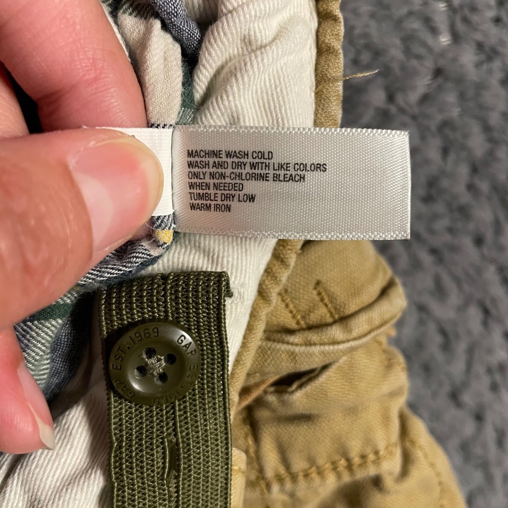 Gap Kids Boys Khaki Cargo Pants Size 6 Regular Lined Adjustable Waist Cotton - Picture 5 of 9